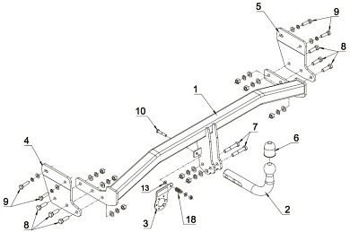 Фаркоп AUTO-HAK J 73 для Hyundai Elantra 6